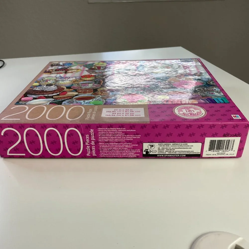NEW Milton Bradley 2000 Piece Puzzle Premium Quality Blue Board Art Lars Stewart